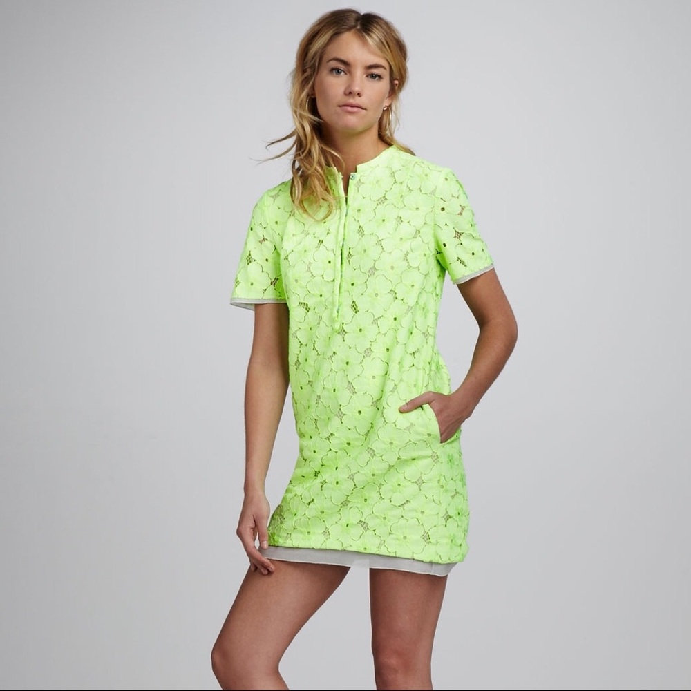 Diane von Furstenberg Green Flower Lace Dress